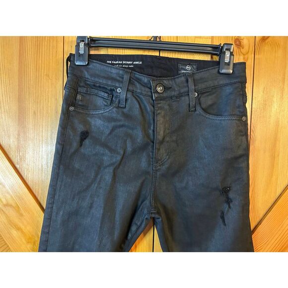 AG Adriano Goldschmied Black The Farrah Skinny Ankle High Rise Jeans Size 25R (8 - Picture 2 of 8